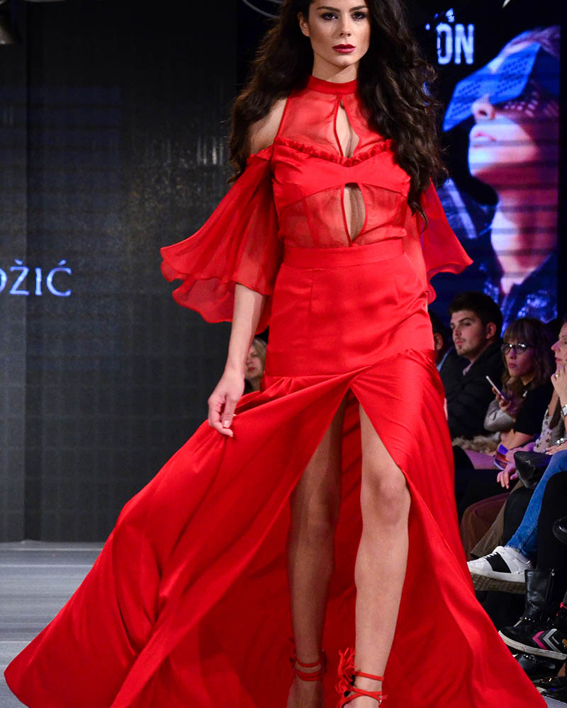 danijela bozic model in red long dress